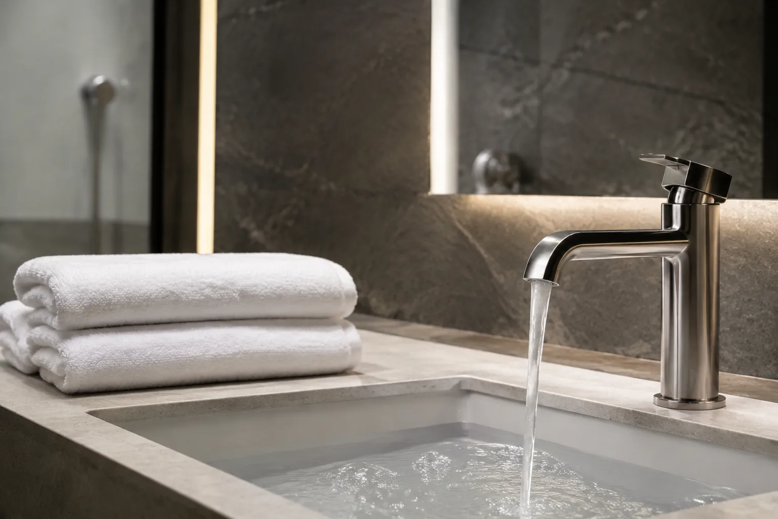 Editorial scene of water, comfort and care